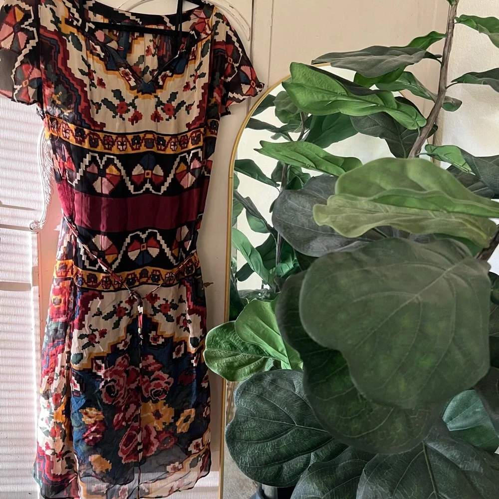 ✨HP✨ Anthro | Mosaic Vintage Floral Midi Dress - Picture 10 of 12